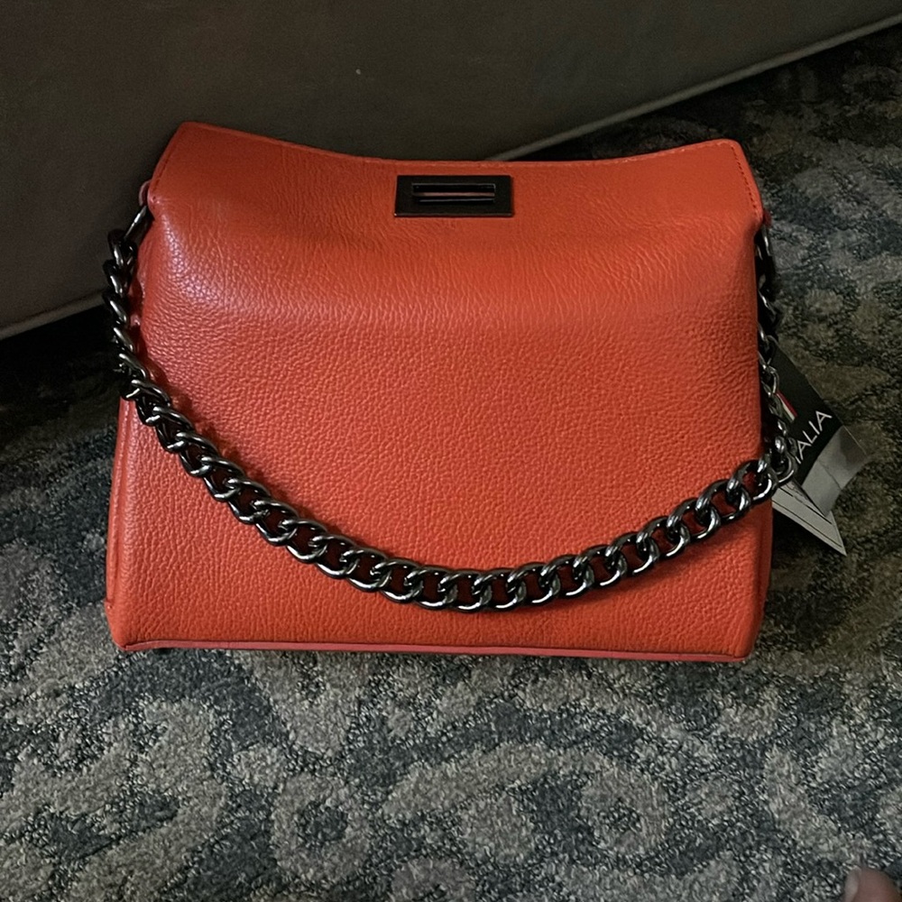 Vecceli Italy Vibrant  Burnt Orange Shoulder Bag